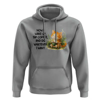 Cat Coffee Lover Hoodie Now I Wake Up Sip Coffee And Do Whatever I Want - Wonder Print Shop