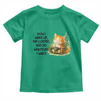 Cat Coffee Lover Toddler T Shirt Now I Wake Up Sip Coffee And Do Whatever I Want - Wonder Print Shop