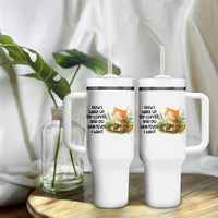 Cat Coffee Lover Tumbler With Handle Now I Wake Up Sip Coffee And Do Whatever I Want