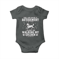 Dog Lover Baby Onesie I Plan On Walking My Golden Retriever Retirement - Wonder Print Shop