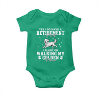 Dog Lover Baby Onesie I Plan On Walking My Golden Retriever Retirement - Wonder Print Shop