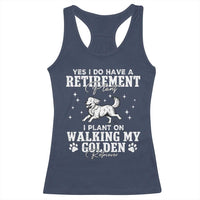 Dog Lover Racerback Tank Top I Plan On Walking My Golden Retriever Retirement - Wonder Print Shop