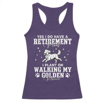 Dog Lover Racerback Tank Top I Plan On Walking My Golden Retriever Retirement - Wonder Print Shop