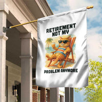 Funny Retirement Cat Garden Flag Retired Not My Problem Anymore Chill Beach Vibes - Wonder Print Shop