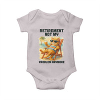 Funny Retirement Cat Baby Onesie Retired Not My Problem Anymore Chill Beach Vibes - Wonder Print Shop