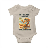 Funny Retirement Cat Baby Onesie Retired Not My Problem Anymore Chill Beach Vibes - Wonder Print Shop