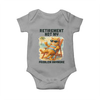 Funny Retirement Cat Baby Onesie Retired Not My Problem Anymore Chill Beach Vibes - Wonder Print Shop