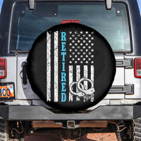 Funny Retired Police Officer Spare Tire Cover Patriotic Flag With Handcuffs - Wonder Print Shop