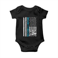 Funny Retired Police Officer Baby Onesie Patriotic Flag With Handcuffs - Wonder Print Shop