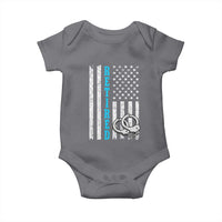 Funny Retired Police Officer Baby Onesie Patriotic Flag With Handcuffs - Wonder Print Shop