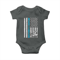 Funny Retired Police Officer Baby Onesie Patriotic Flag With Handcuffs - Wonder Print Shop
