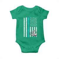 Funny Retired Police Officer Baby Onesie Patriotic Flag With Handcuffs - Wonder Print Shop