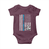 Funny Retired Police Officer Baby Onesie Patriotic Flag With Handcuffs - Wonder Print Shop
