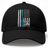 Funny Retired Police Officer Baseball Cap Patriotic Flag With Handcuffs