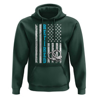 Funny Retired Police Officer Hoodie Patriotic Flag With Handcuffs - Wonder Print Shop