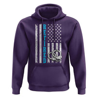 Funny Retired Police Officer Hoodie Patriotic Flag With Handcuffs - Wonder Print Shop