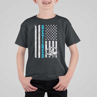 Funny Retired Police Officer T Shirt For Kid Patriotic Flag With Handcuffs - Wonder Print Shop