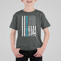 Funny Retired Police Officer T Shirt For Kid Patriotic Flag With Handcuffs - Wonder Print Shop