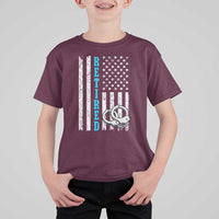 Funny Retired Police Officer T Shirt For Kid Patriotic Flag With Handcuffs - Wonder Print Shop
