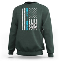 Funny Retired Police Officer Sweatshirt Patriotic Flag With Handcuffs - Wonder Print Shop