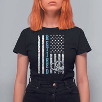 Funny Retired Police Officer T Shirt For Women Patriotic Flag With Handcuffs - Wonder Print Shop