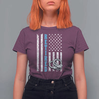Funny Retired Police Officer T Shirt For Women Patriotic Flag With Handcuffs - Wonder Print Shop