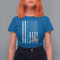Funny Retired Police Officer T Shirt For Women Patriotic Flag With Handcuffs - Wonder Print Shop