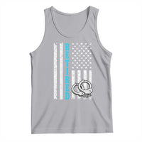 Funny Retired Police Officer Tank Top Patriotic Flag With Handcuffs - Wonder Print Shop