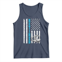 Funny Retired Police Officer Tank Top Patriotic Flag With Handcuffs - Wonder Print Shop