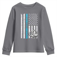 Funny Retired Police Officer Youth Sweatshirt Patriotic Flag With Handcuffs - Wonder Print Shop