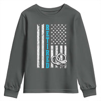Funny Retired Police Officer Youth Sweatshirt Patriotic Flag With Handcuffs - Wonder Print Shop