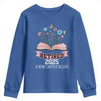 Women Retirement Life Youth Sweatshirt Retired 2025 A New Chapter Begins Floral Book - Wonder Print Shop