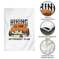 Hiking Is My Retirement Plan Garden Flag Outdoor Vintage Mountain Scene - Wonder Print Shop