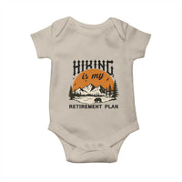 Hiking Is My Retirement Plan Baby Onesie Outdoor Vintage Mountain Scene - Wonder Print Shop