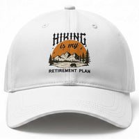 Hiking Is My Retirement Plan Baseball Cap Outdoor Vintage Mountain Scene