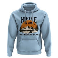 Hiking Is My Retirement Plan Hoodie Outdoor Vintage Mountain Scene - Wonder Print Shop
