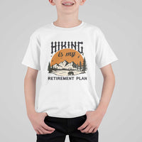 Hiking Is My Retirement Plan T Shirt For Kid Outdoor Vintage Mountain Scene - Wonder Print Shop