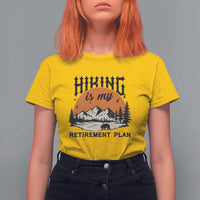 Hiking Is My Retirement Plan T Shirt For Women Outdoor Vintage Mountain Scene - Wonder Print Shop