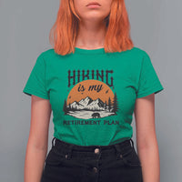 Hiking Is My Retirement Plan T Shirt For Women Outdoor Vintage Mountain Scene - Wonder Print Shop