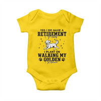 Funny I Plan On Walking My Golden Retriever Baby Onesie Retirement Gift For Dog Lover - Wonder Print Shop