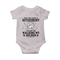 Funny I Plan On Walking My Golden Retriever Baby Onesie Retirement Gift For Dog Lover - Wonder Print Shop