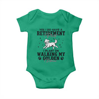 Funny I Plan On Walking My Golden Retriever Baby Onesie Retirement Gift For Dog Lover - Wonder Print Shop
