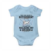 Funny I Plan On Walking My Golden Retriever Baby Onesie Retirement Gift For Dog Lover - Wonder Print Shop