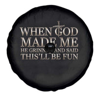 Funny Christian Saying Spare Tire Cover When God Made Me He Grinned And Said This Will Be Fun