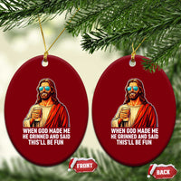 Funny Religious Jesus Ceramic Ornament Wait Im Goated