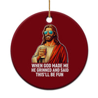 Funny Religious Jesus Ceramic Ornament Wait Im Goated