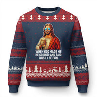 Funny Religious Jesus Ugly Christmas Sweater Wait Im Goated