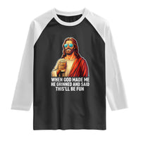 Funny Religious Jesus Raglan Shirt Wait Im Goated