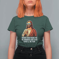 Funny Religious Jesus T Shirt For Women When God Made Me He Grinned And Said This Will Be Fun