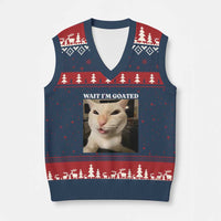 Funny Cat Meme Lover V-Neck Knit Sweater Vest